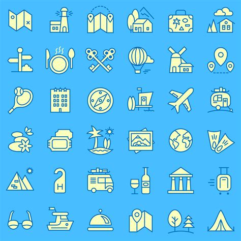 Travel icons set. 552049 Vector Art at Vecteezy