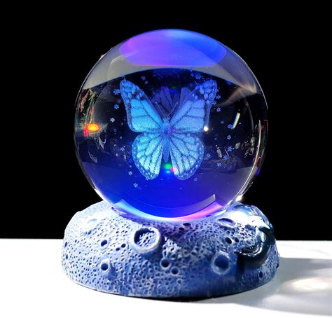 Ornalrist 3D Crystal Ball Engraved Butterfly Gifts For Women Girlfriend