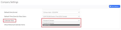 Calendar and Gantt Chart Formatting