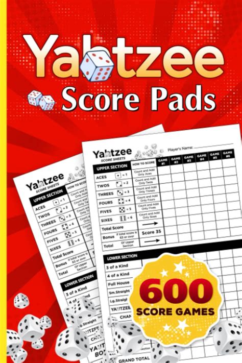 Yatzee Score Pads 101 Score Sheets For Scorekeeping Pocket Size 6 X