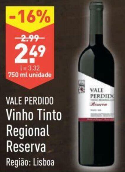 Promo O Vale Perdido Vinho Tinto Regional Reserva Ml Em Aldi