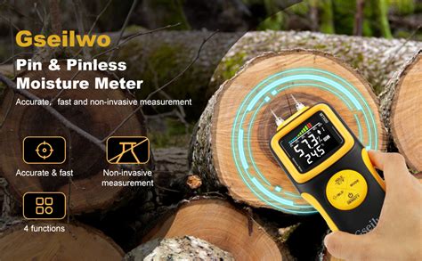 Gseilwo Pin Pinless Wood Moisture Meter Digital Moisture Detector For