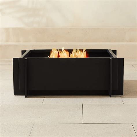 Vesta Square Black Metal Fire Pit | CB2