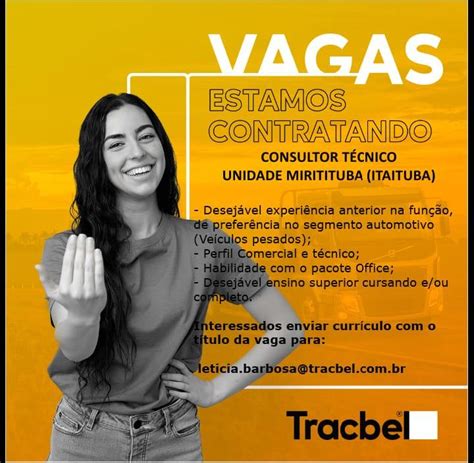 Vaga De Emprego Grupo Tracbel E Sine Itaituba Abre Vaga Para