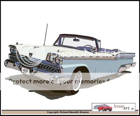 AUTOMOTIVE ART: 1959 FORD GALAXIE SKYLINER