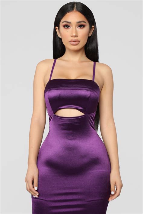 Gala Ready Satin Dress Purple Fashion Nova Dress Satin Dresses