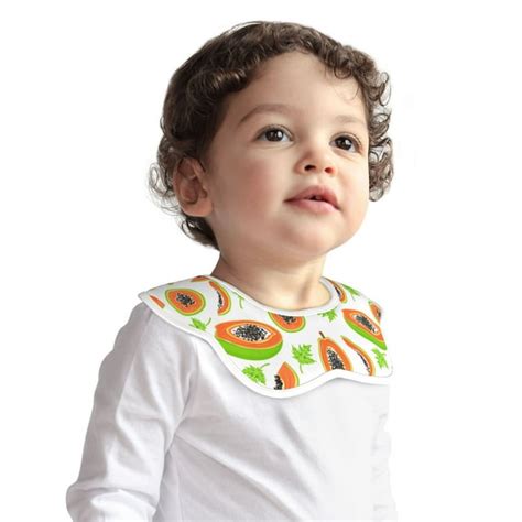 Baby Bibs Papaya Green Leaf Absorbent Cotton Baby Bibs For Drooling