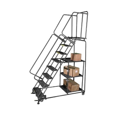 Ballymore Spl 7 7 Step Gray Steel Rolling Safety Ladderstock Picking