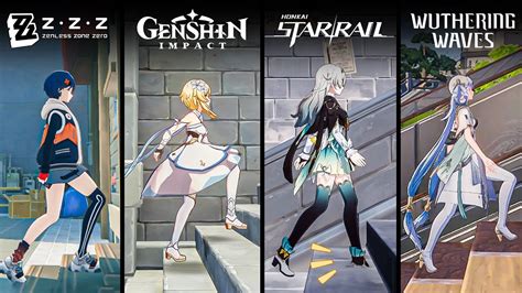 Walking The Stairs Zzz Vs Genshin Impact Vs Honkai Starrail Vs