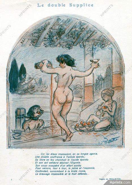 Adolphe Willette Tantale Torture Nude Fantasio