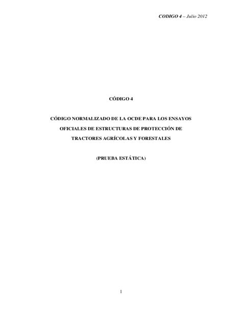 Fillable Online CDIGO 4 CDIGO NORMALIZADO DE LA OCDE PARA LOS ENSAYOS