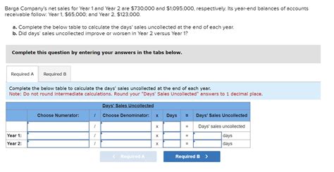 Solved Barga Company S Net Sales For Year And Year Are Chegg