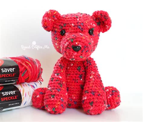 Red Heart Super Saver Jumbo Speckle Crochet Bears Repeat Crafter Me