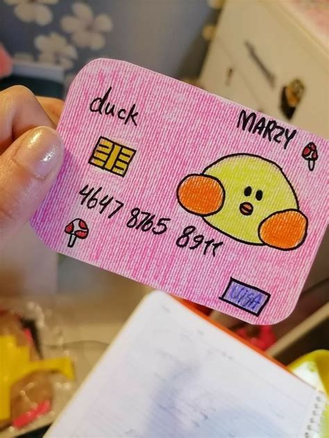 Cartão de crédito paper duck Elişi fikirleri Kağıt oyuncak bebek 3d