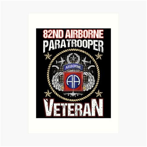 82nd Airborne Paratrooper Veteran Vintage Art Print For Sale By