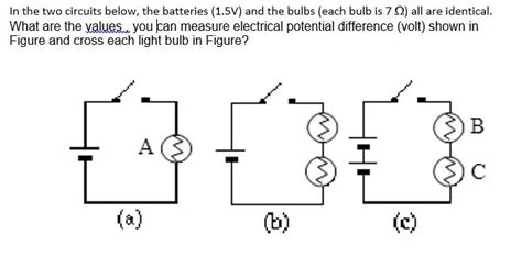 Solved In The Two Circuits Below The Batteries 1 5V And Chegg