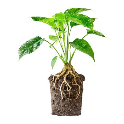 AI generated A potted houseplant with a healthy root system isolated on