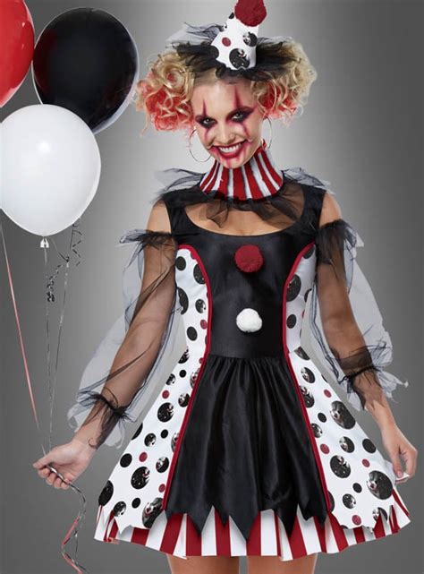 Clown Kleid schwarz weiß Damen kaufen Kostümpalast