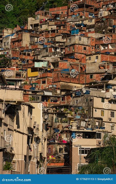 Close Up Shot of Rocinha Favela in Rio De Janeiro Brazil Stock Image ...