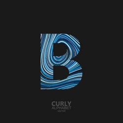 Letter B Curves Water Flow Design Logo Royalty Free Vector