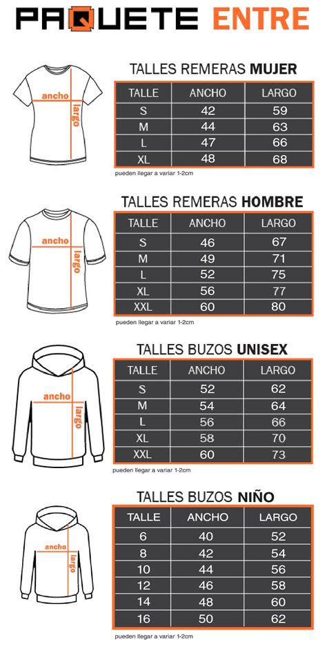 Tabla De Talles De Las Remeras