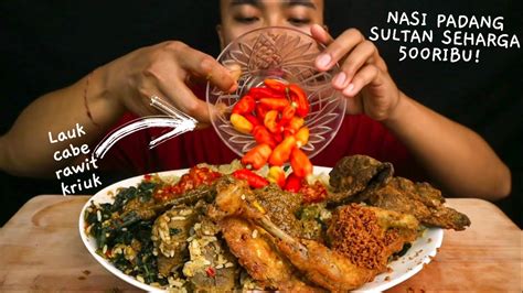 MAKAN NASI PADANG PEDAS PORSI BANYAK MUKBANG INDONESIA MAKAN NASI