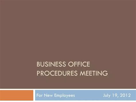 Ppt Business Office Procedures Meeting Powerpoint Presentation Free