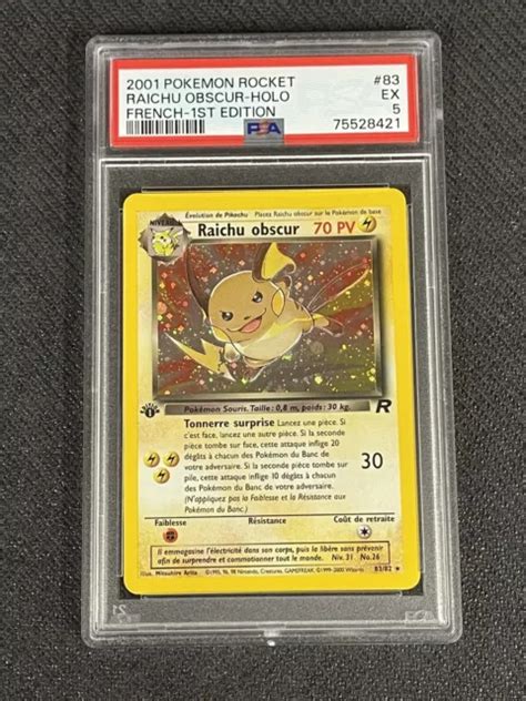 Carte Pok Mon Raichu Obscur Edition Holo Psa Wizards Team