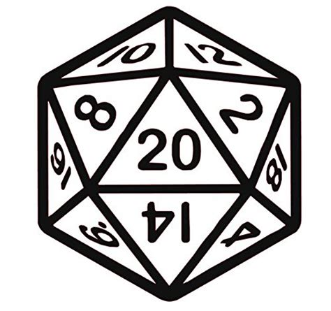 D 20 Vinyl Decal 20 Sided Die 20 Sided Dice 1 Die 20