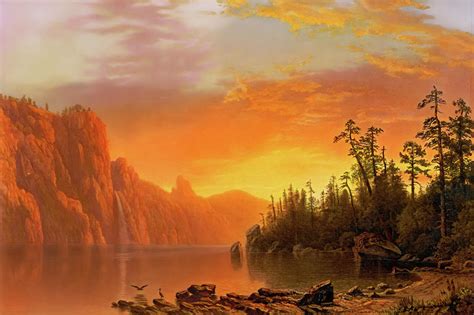 Sunset In California Painting By Albert Bierstadt Fine Art America