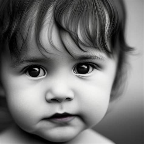 Ultrarealistic Vintage Cute Baby Photo Close Up Portrait Ambient Light