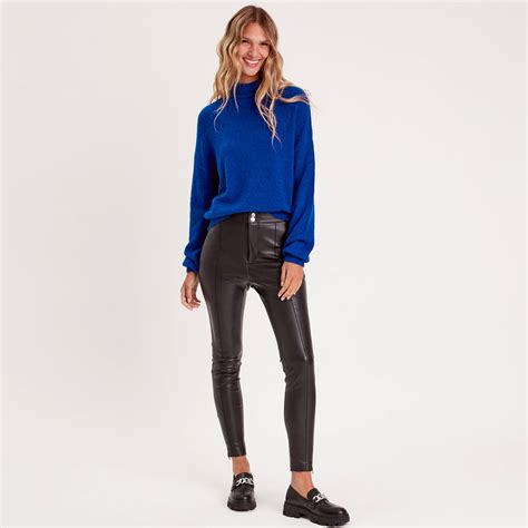 Pull Col Montant Bleu Electrique Femme Cache Cache