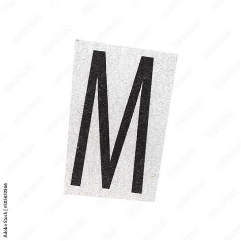 Letter M Magazine Cut Out Font Ransom Letter Isolated Collage