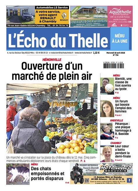 L Echo Du Thelle Du 18 Avril 2018