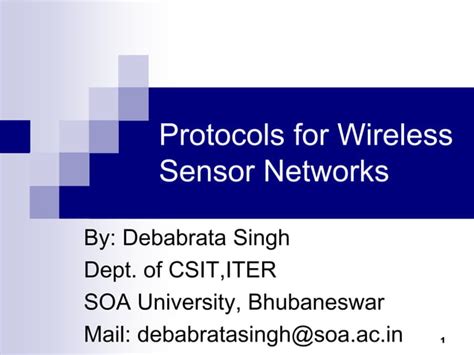 Protocols for wireless sensor networks | PPT