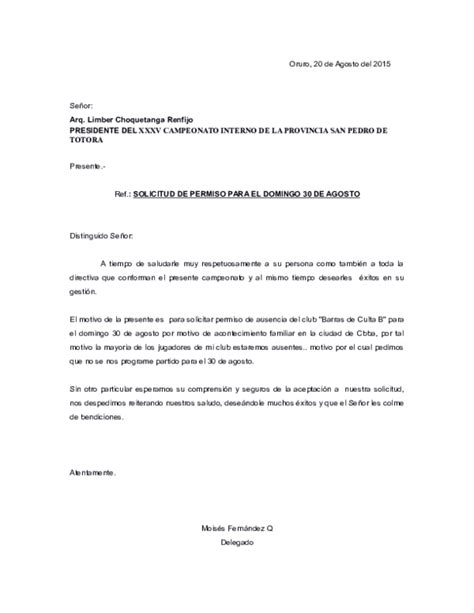 Ejemplo De Oficio De Solicitud De Permiso Opciones De Ejemplo