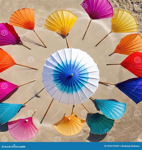 Eye the View of Parasols on the Beach in Stock Illustration