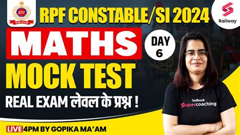 RPF 2024 Maths RPF Constable Maths Mock Test 2024 Day 6 RPF SI