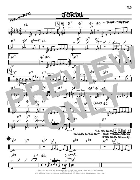 Jordu Sheet Music Duke Jordan Real Book – Melody Chords, 59% OFF