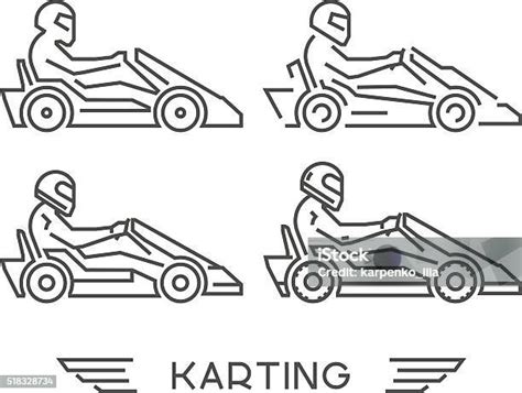 Garis Pergi Simbol Go Kart Logo Karting Vektor Ilustrasi Stok Unduh