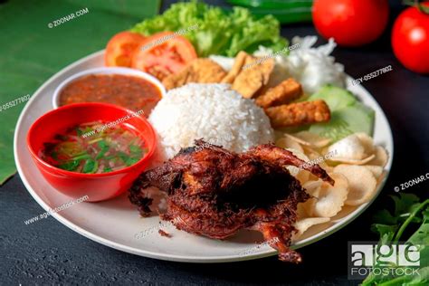 Nasi Lemak Kukus With Quail Meat Popular Traditional Malaysian Local