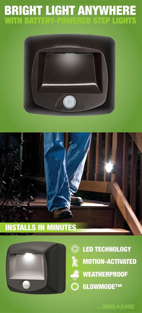 Mr Beams® Wireless Motion Sensor LED Step Light | Led step lights, Step lighting, Indoor step lights