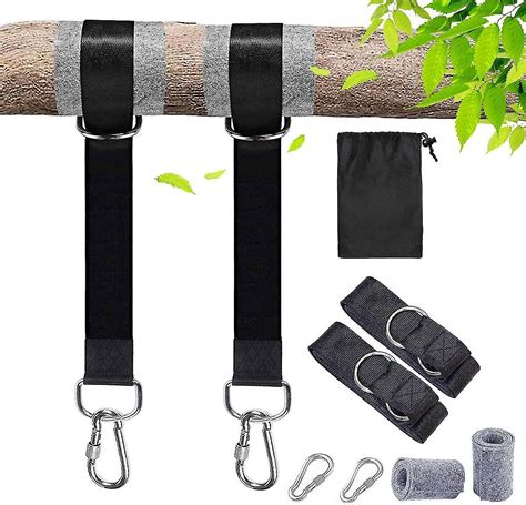 Tree Swing Hanging Straps Kit Outdoor 5ft Swing Straps 2 Heavy Duty Lock Carabiners 2 Tree