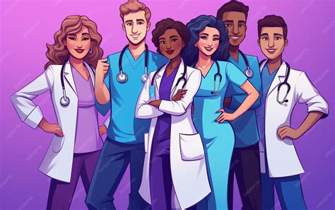 premium ai image animated healthcare  global team  cartoon physicians