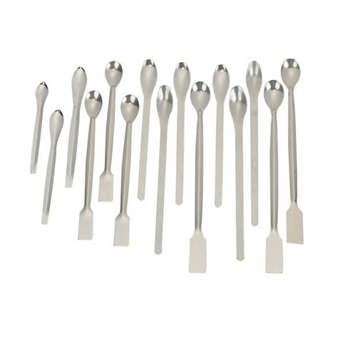 Frcolor 15pcs Stainless Steel Reagent Spoon Micro Laboratory Sampling