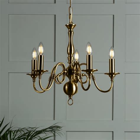 Laura Ashley Winchester 5 Light Ceiling Pendant In Antique Brass Finish Ceiling Uk