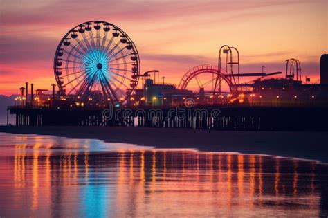 A Stunning View Of A Ferris Wheel Positioned Above A Sandy Beach