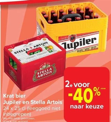 Krat Bier Jupiler En Stella Artois Promotie Bij Carrefour