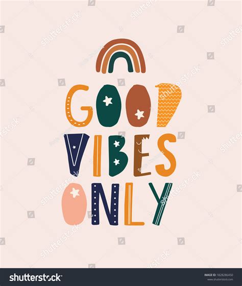 Good Vibes Only Quote Phrases Illustration Stock Vector (Royalty Free ...