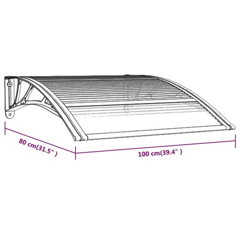 Auvent De Porte Noir Et Transparent X Cm Polycarbonate Vidaxl